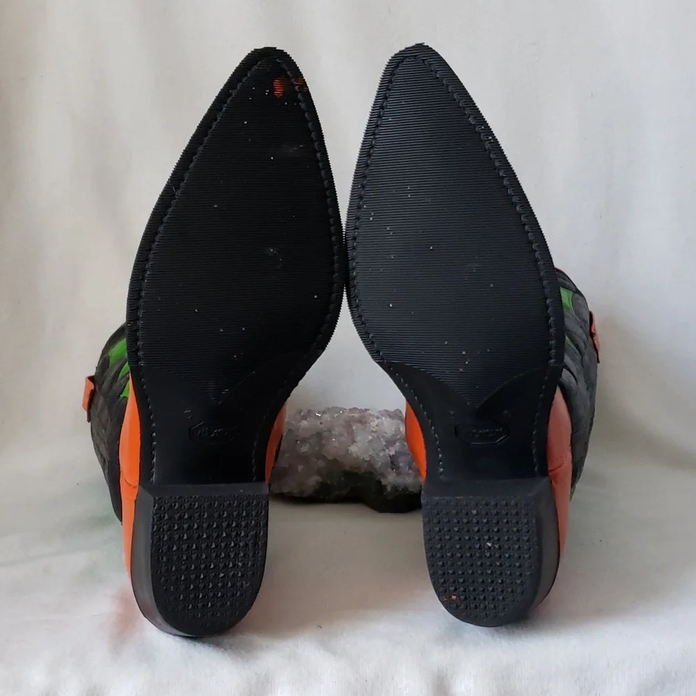 ❌SOLD❌Custom Jackolantern Vintage ACME Western Boots Pumpkin Cowboy Boots - Picture 12 of 14